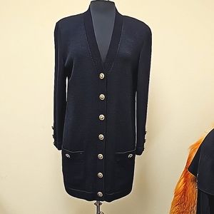 St. John Basic Black Cardigan Sweater & Pants